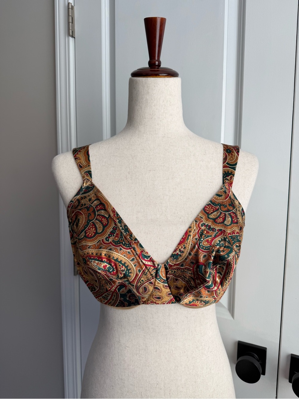 Vintage 90’s Victoria’s Secret Bra Paisley Satin Second Skin Underwire Size 34DD